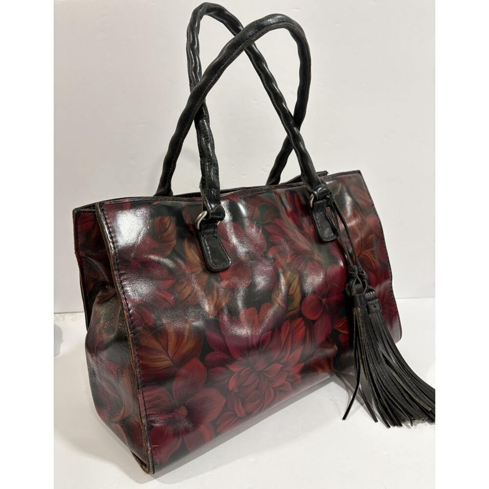 Patricia Nash Women's Leather Primrose Rustic Mums Satchel Bag Adjustable Strap